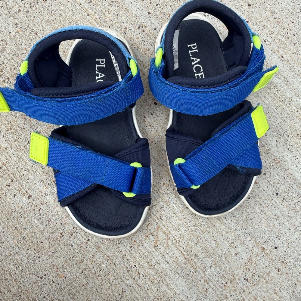 Children’s Place Kids Blue and Neon Sandals size 7